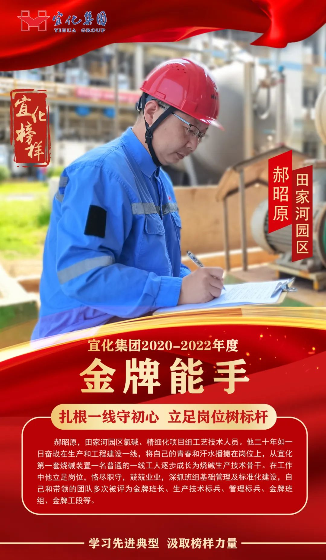 【宜化榜樣】金牌能手郝昭原：扎根一線守初心，立足崗位樹標(biāo)桿